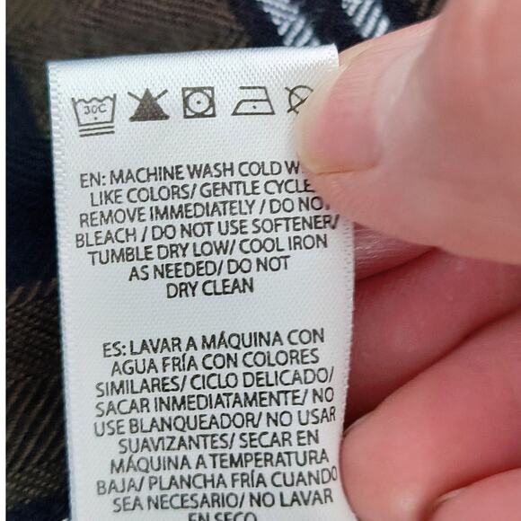 BeachLunchLounge Button Up Shirt Wmn's Sz XL Brown Check Long Sleeve - Picture 10 of 13